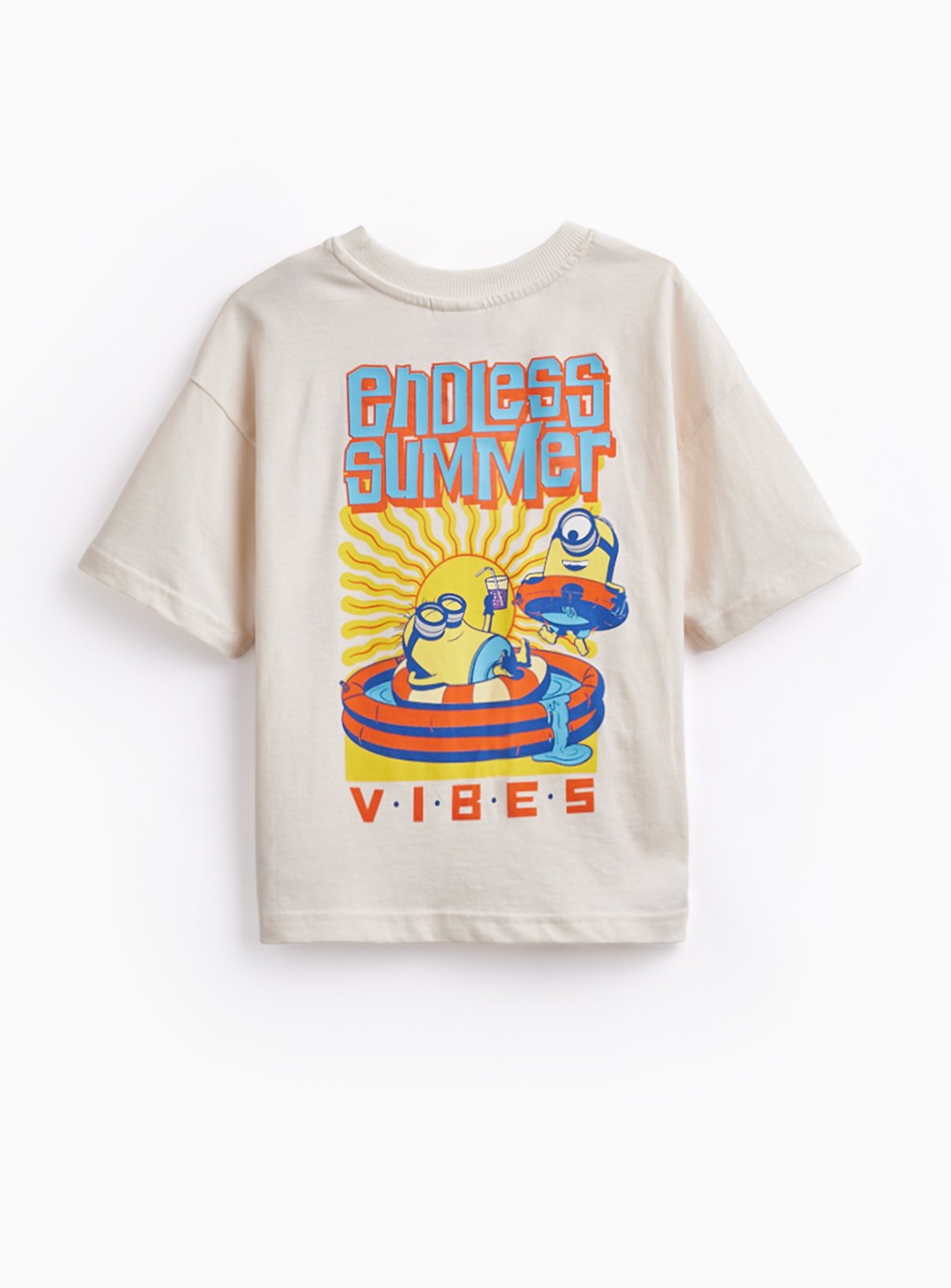 Cream Minions Graphic T-Shirt & Shorts Set 3-4 Years - Image 2 thumbnail
